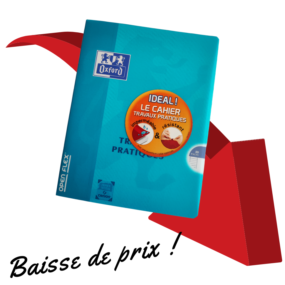 OPEN FLEX PIQUÉ 17X22CM 80 PAGES TRAVAUX PRATIQUES TURQUOISE