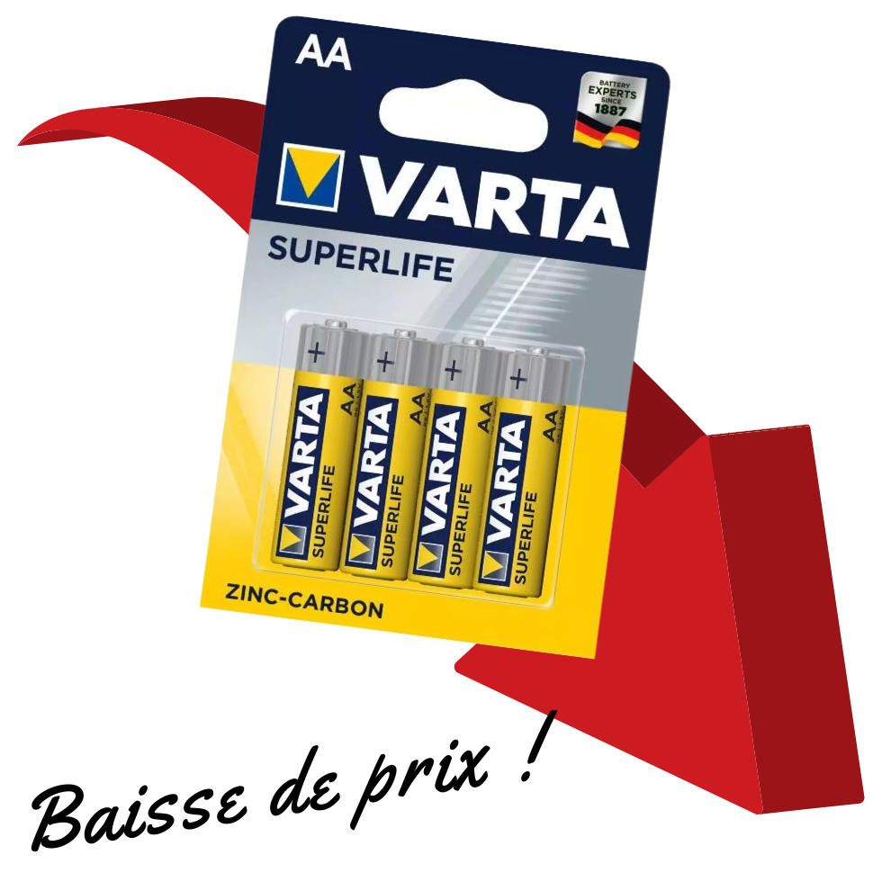 LOT DE PILES 4 PILES SUPERLIFE AA/LR06