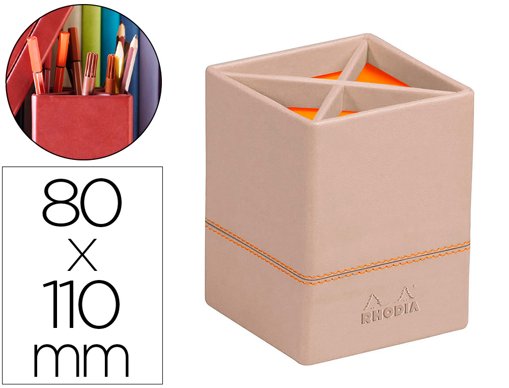 Pot à crayons Rhodiarama taupe Clairefontaine vue 2