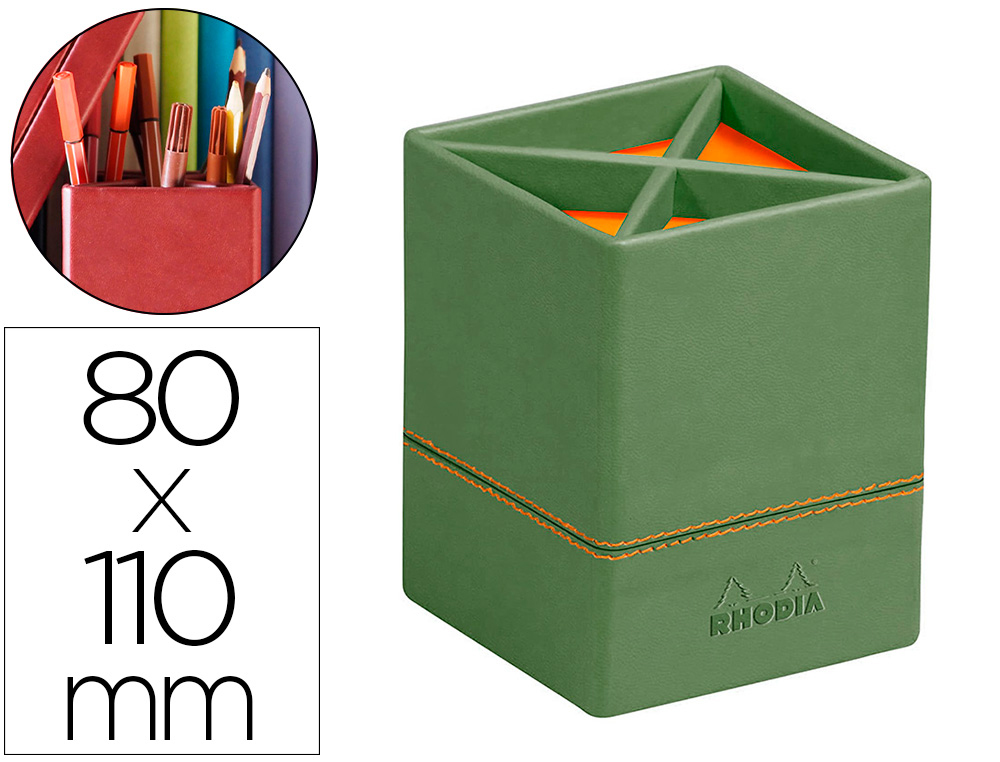 Pot à crayons Rhodiarama sauge Clairefontaine vue 2