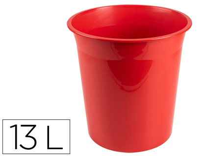 Corbeille à papier Q-CONNECT 13 L rouge opaque vue 2