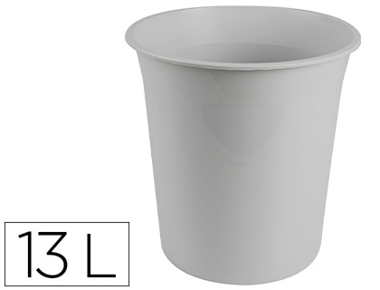 Corbeille à papier Q-CONNECT 13 L grise opaque vue 2