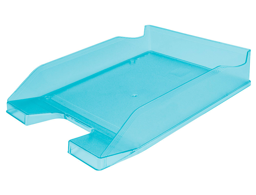 CORBEILLE A COURRIER TRANSPARENT TURQUOISE