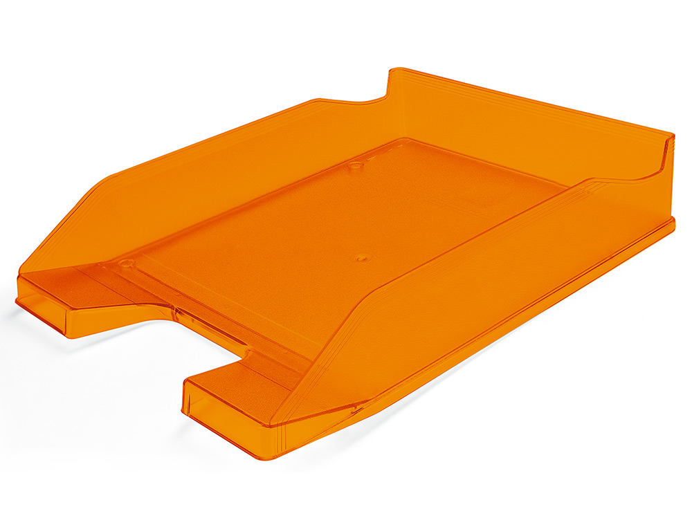 Corbeille à courrier Q-CONNECT orange transparent