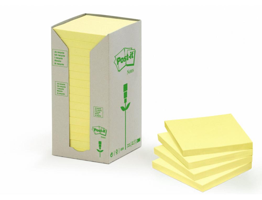 NOTES REPOSITIONNABLES RECYCLÉES PACK DE 16