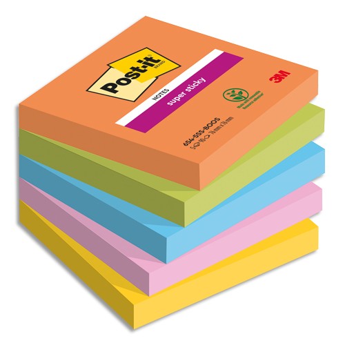 NOTES REPOSITIONNABLES SUPER STICKY BOOST 76X76MM