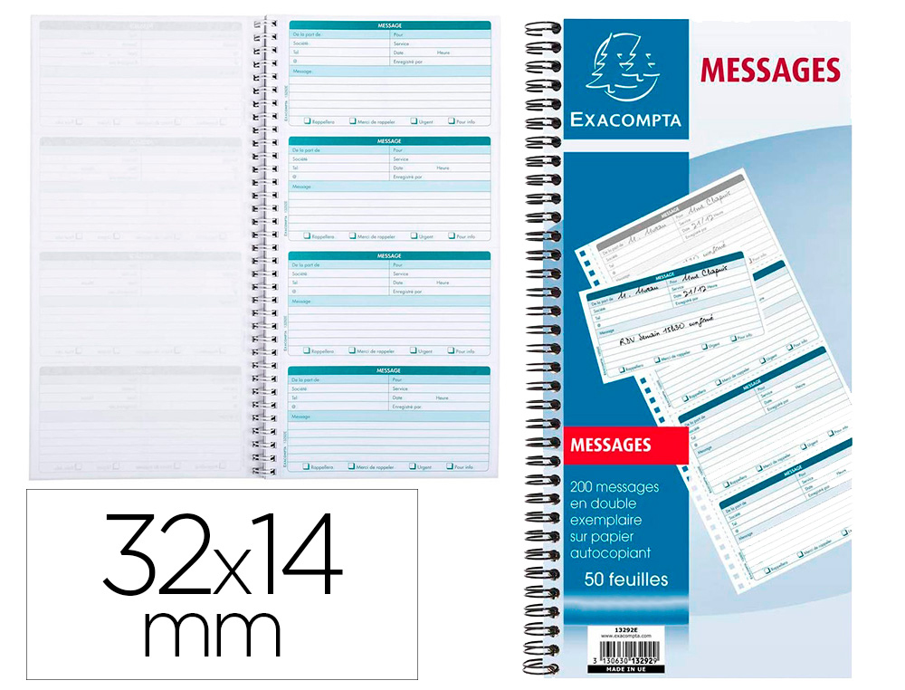 EXACOMPTA CARNET MESSAGES RECUS 165196