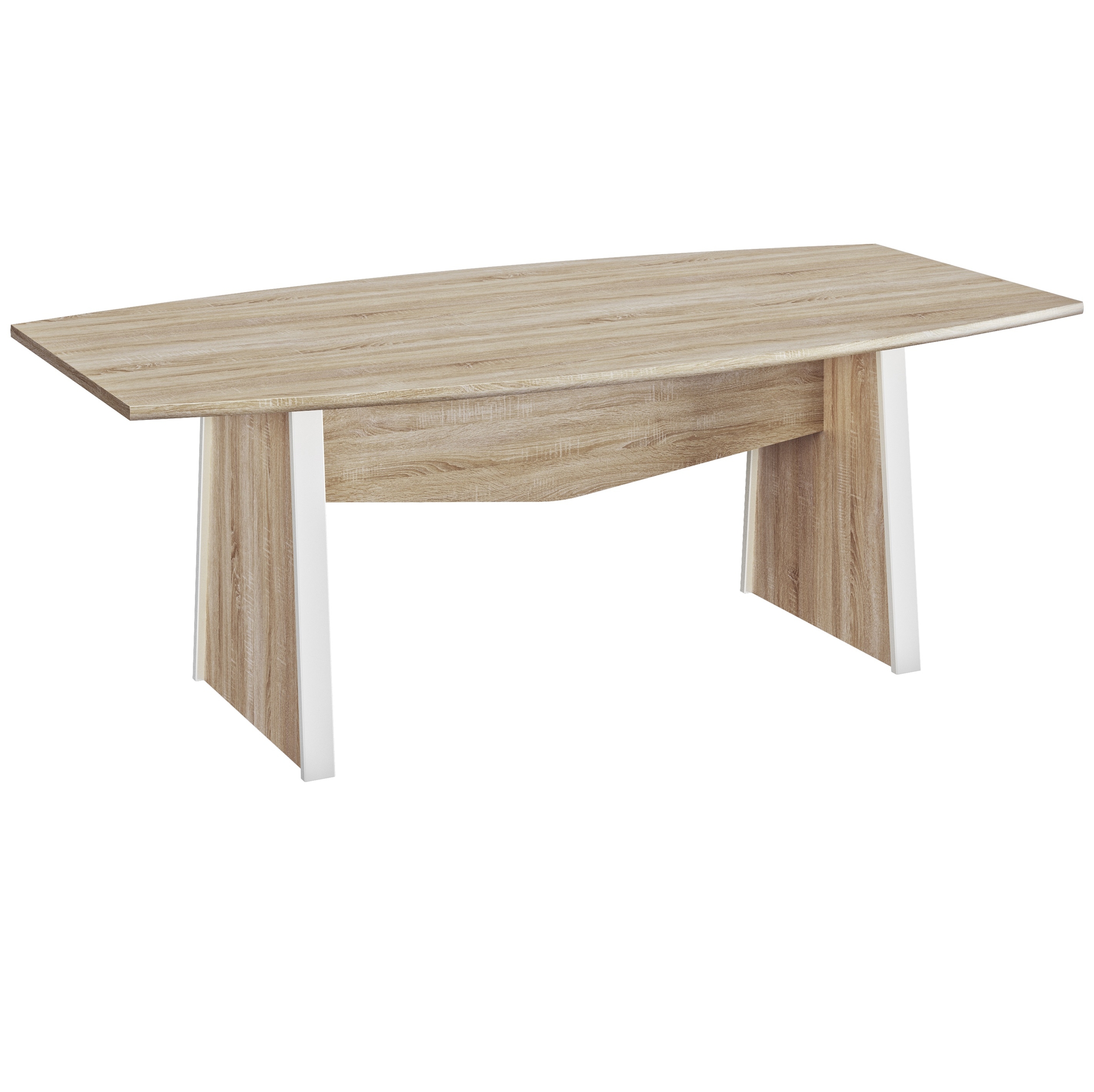 Table tonneau 204 cm Mambo chêne Sonoma blanc Gautier Office