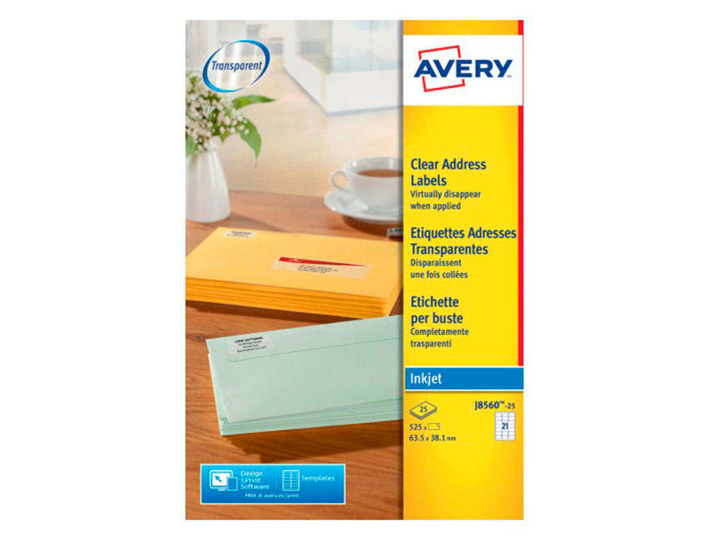 AVERY ETIQUETTES TRANSPARENTES 164678