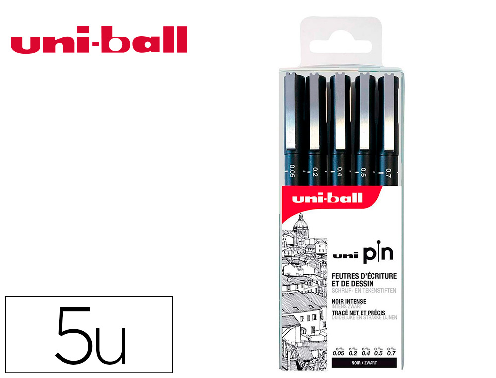 Pochette de 5 feutres techniques Uni-ball PIN