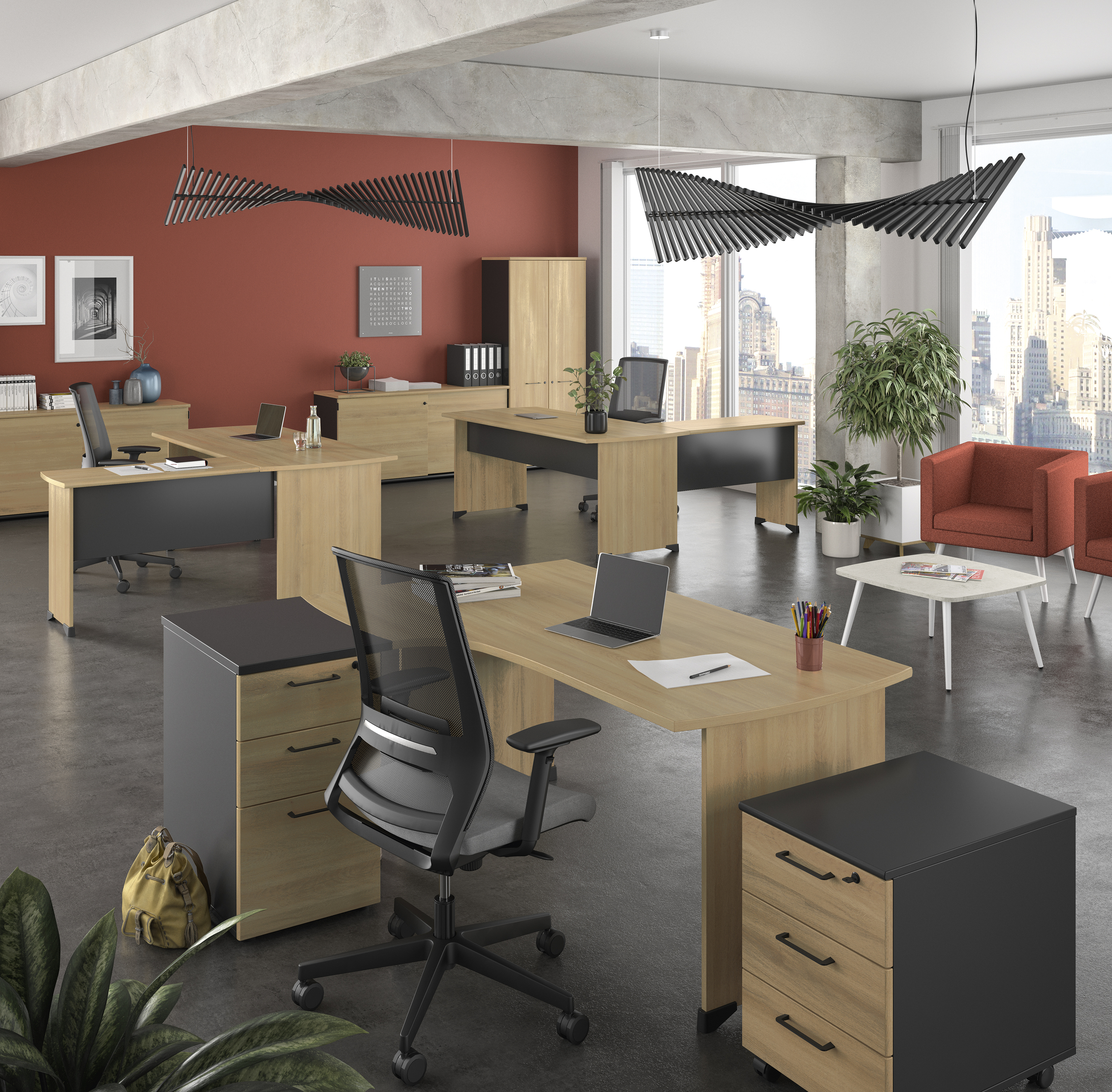 Gautier Office Jazz+ chene du bocage bureau 1U33 4