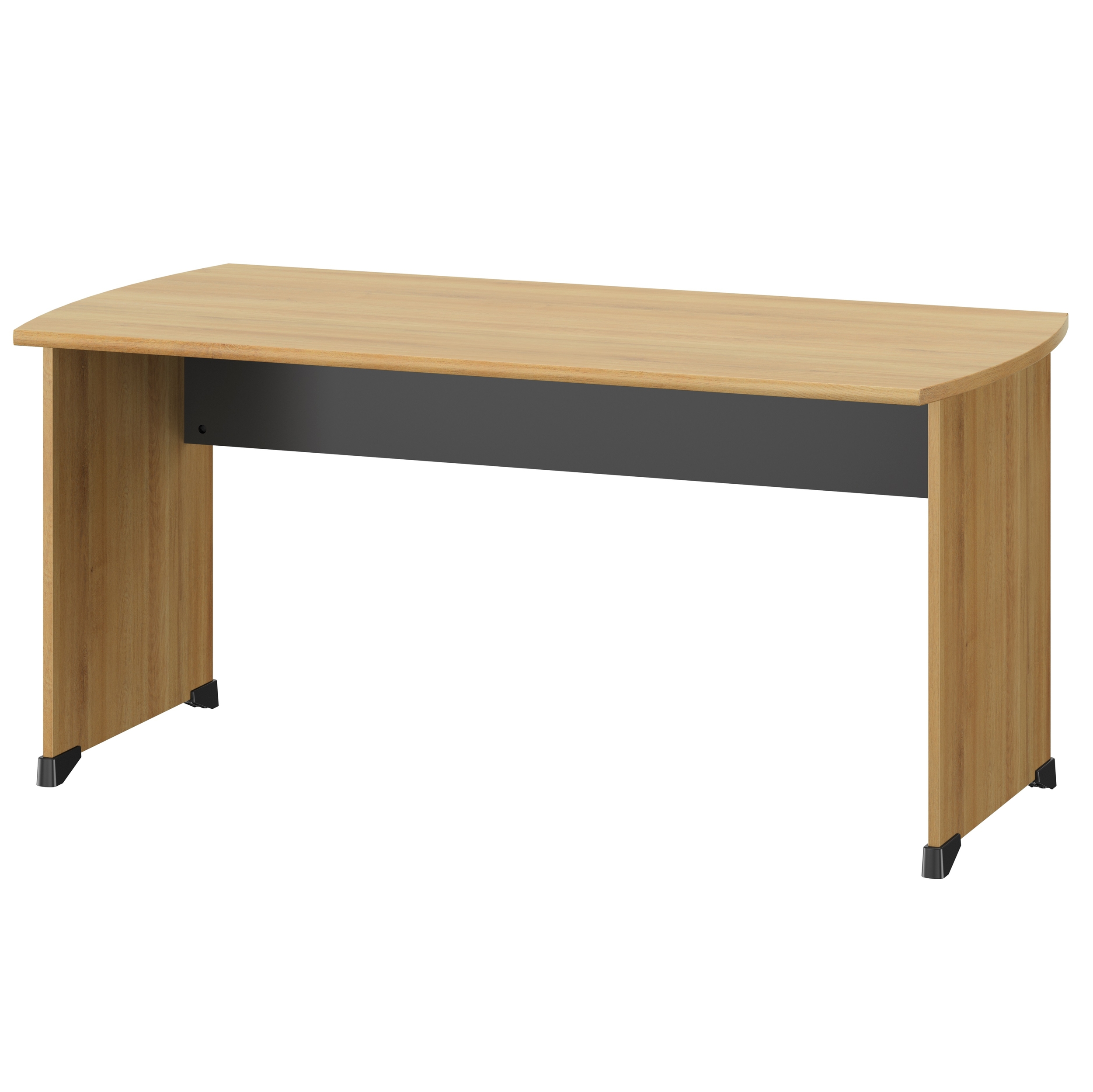 Bureau droit Jazz+ 120 cm pieds panneaux chêne du bocage et gris anthracite Gautier Office