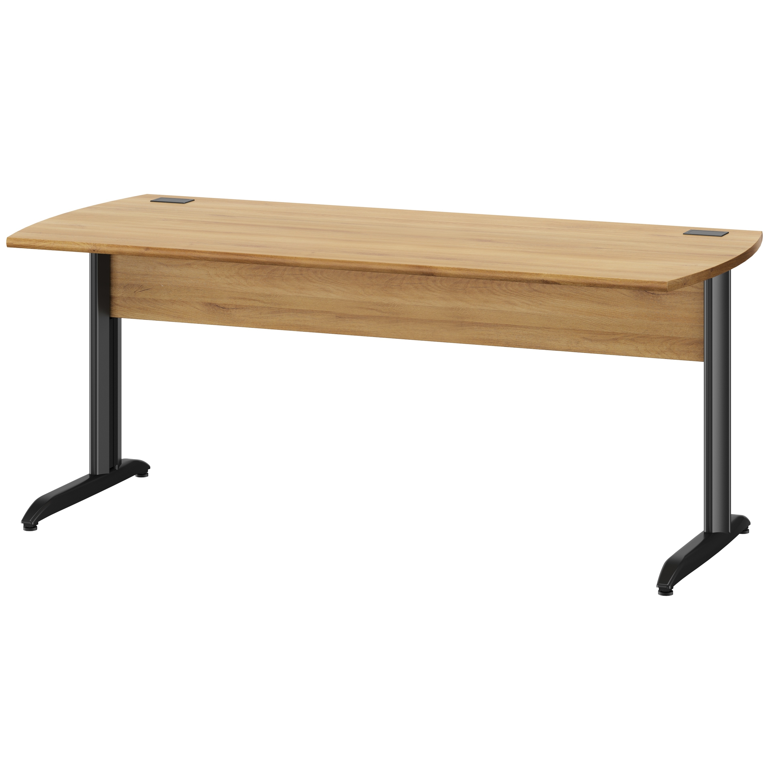 Bureau droit Jazz+ 180 cm pieds métal chêne du bocage et gris anthracite Gautier Office