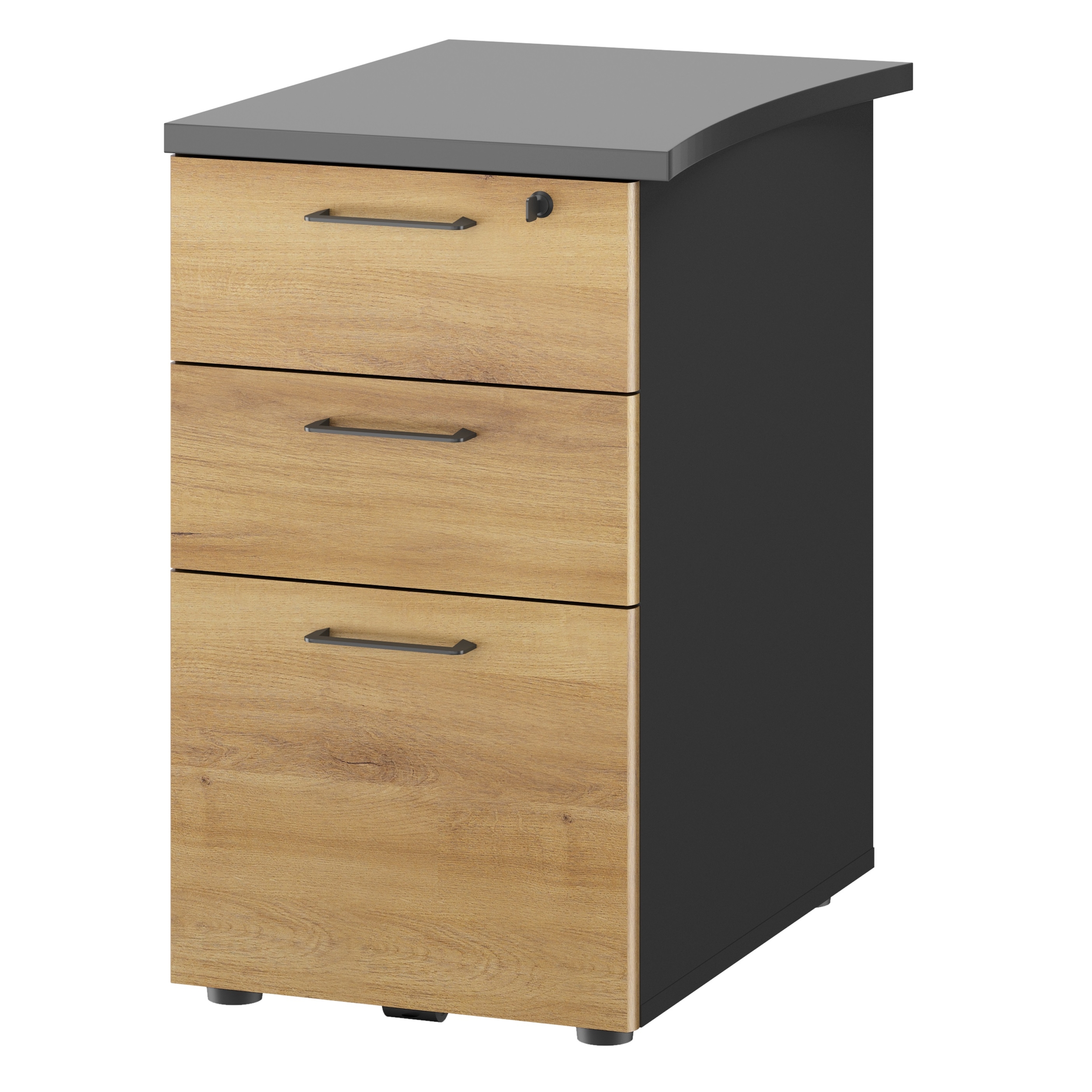 Caisson bout de plan compact Jazz+ chêne du bocage et gris anthracite Gautier Office