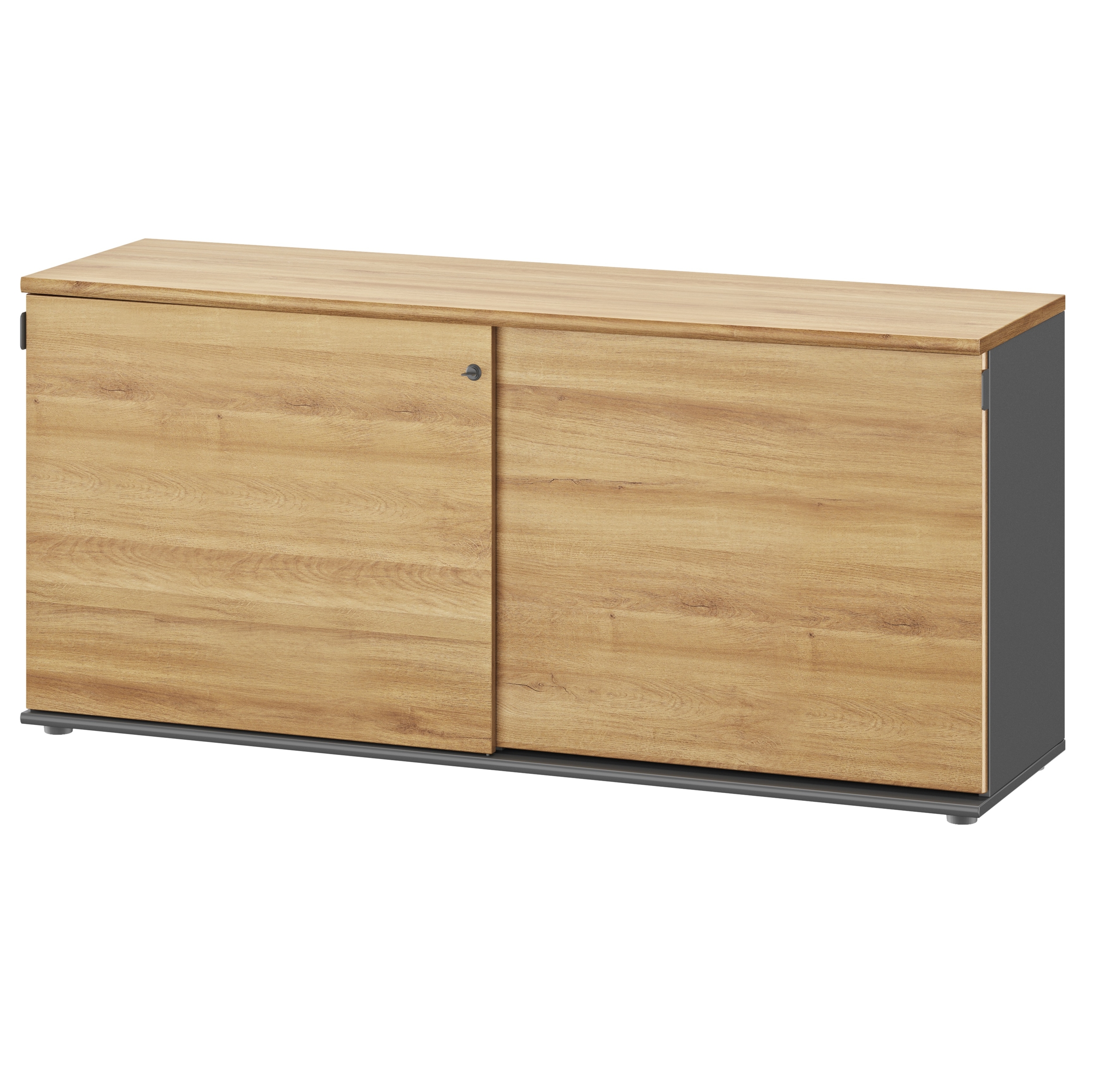 Crédence 160 cm Jazz+ chêne du bocage et gris anthracite Gautier Office