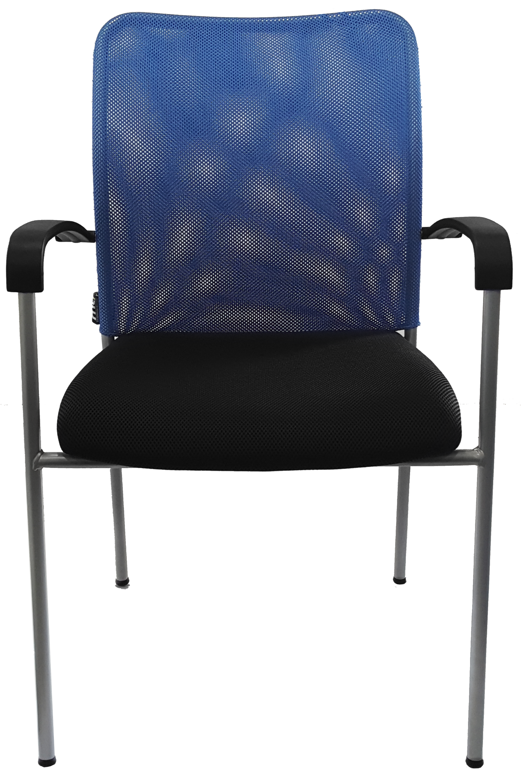 Chaise visiteur MTI Caluan bleu avec accoudoirs