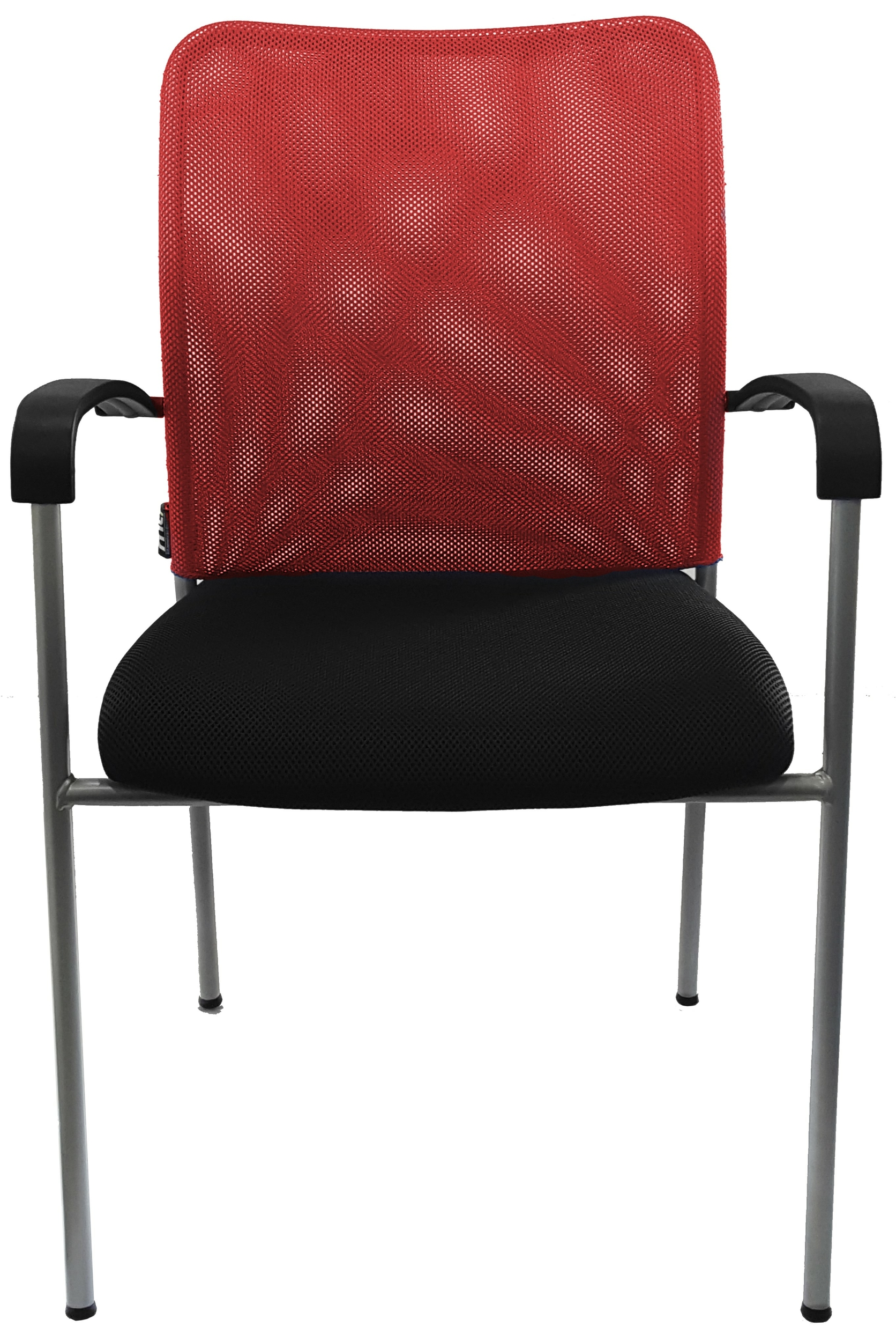 CHAISE VISITEUR CALUAN AVEC ACCOUDOIRS ROUGE