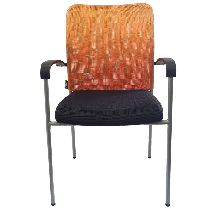 Chaise visiteur MTI Caluan orange avec accoudoirs