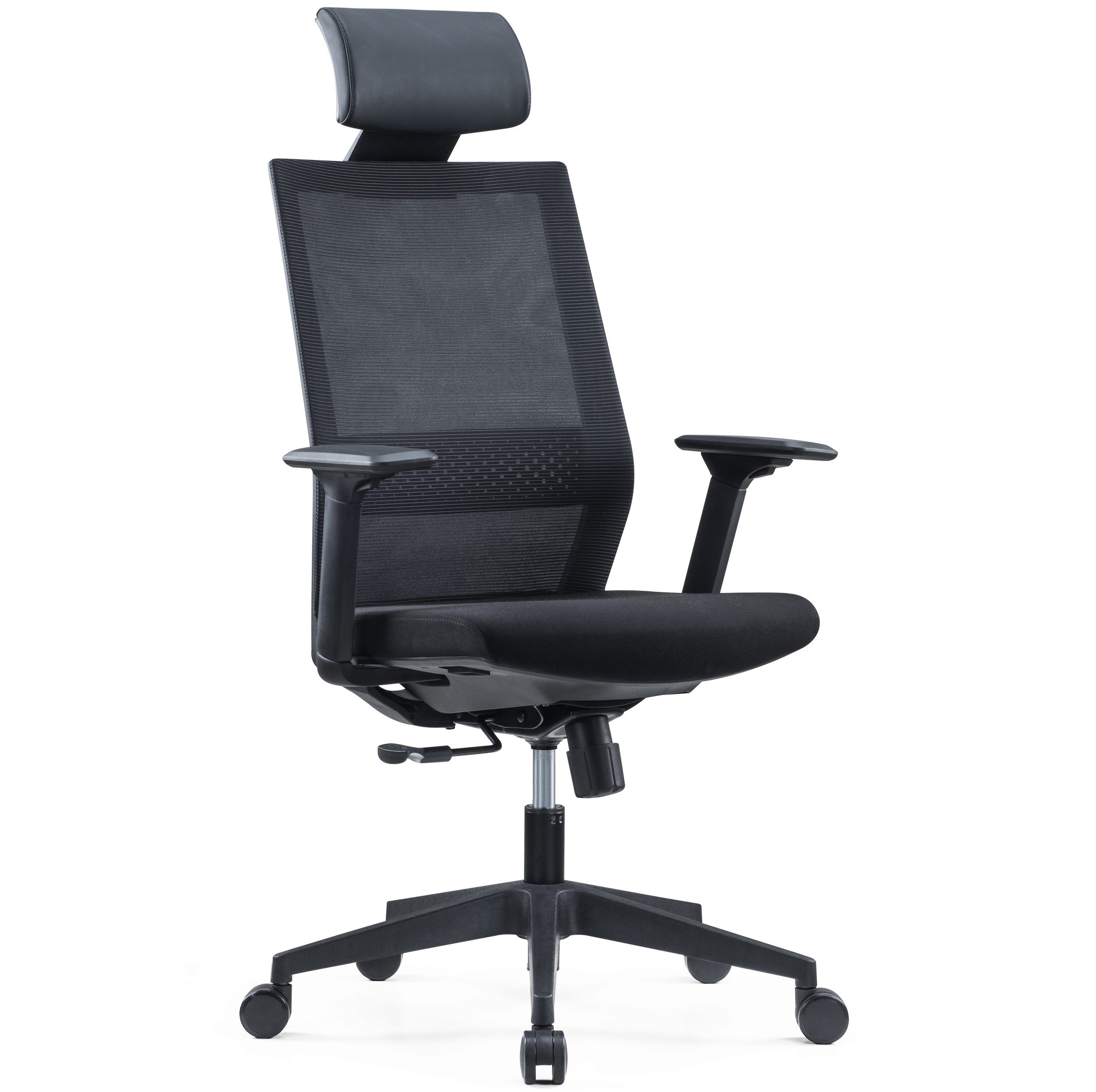 Fauteuil ergonomique MTI Revan noir avec têtière