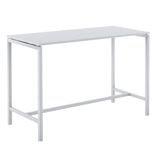 Table haute MNB Annaka plateau blanc, pieds blancs