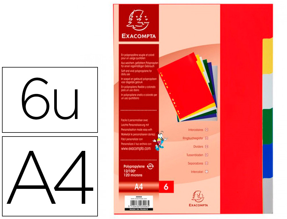 EXACOMPTA INTERCALAIRES POLYPRO 76962
