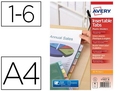 AVERY INTERCALAIRES PERSONNALISABLES 10757