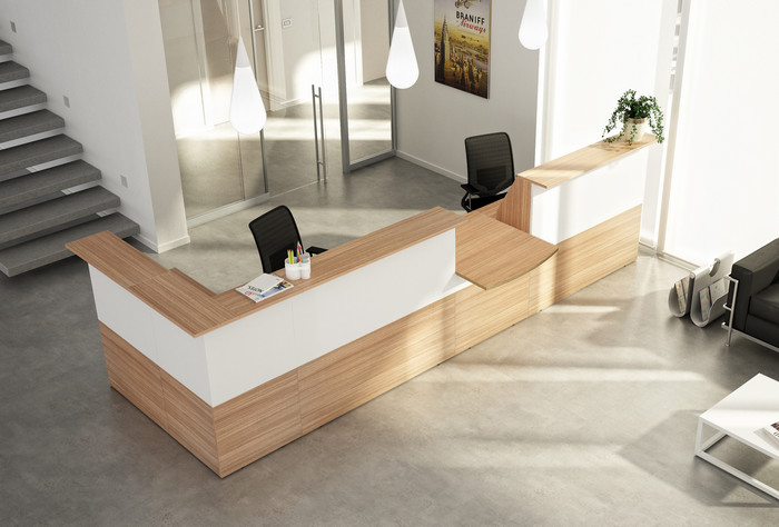 Banque blanche-noyer ambiance 1