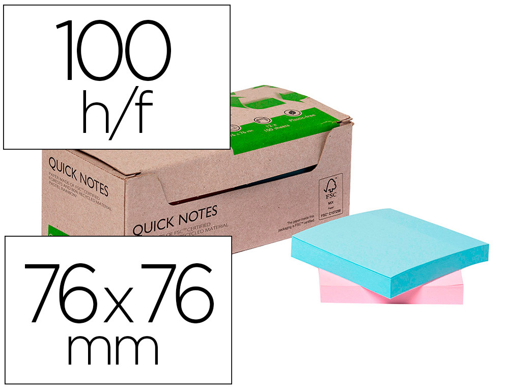Q-CONNECT QUUICK NOTES PASTEL 162239