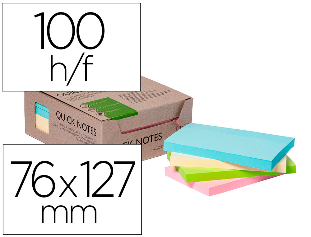 Q-CONNECT QUUICK NOTES PASTEL 162512