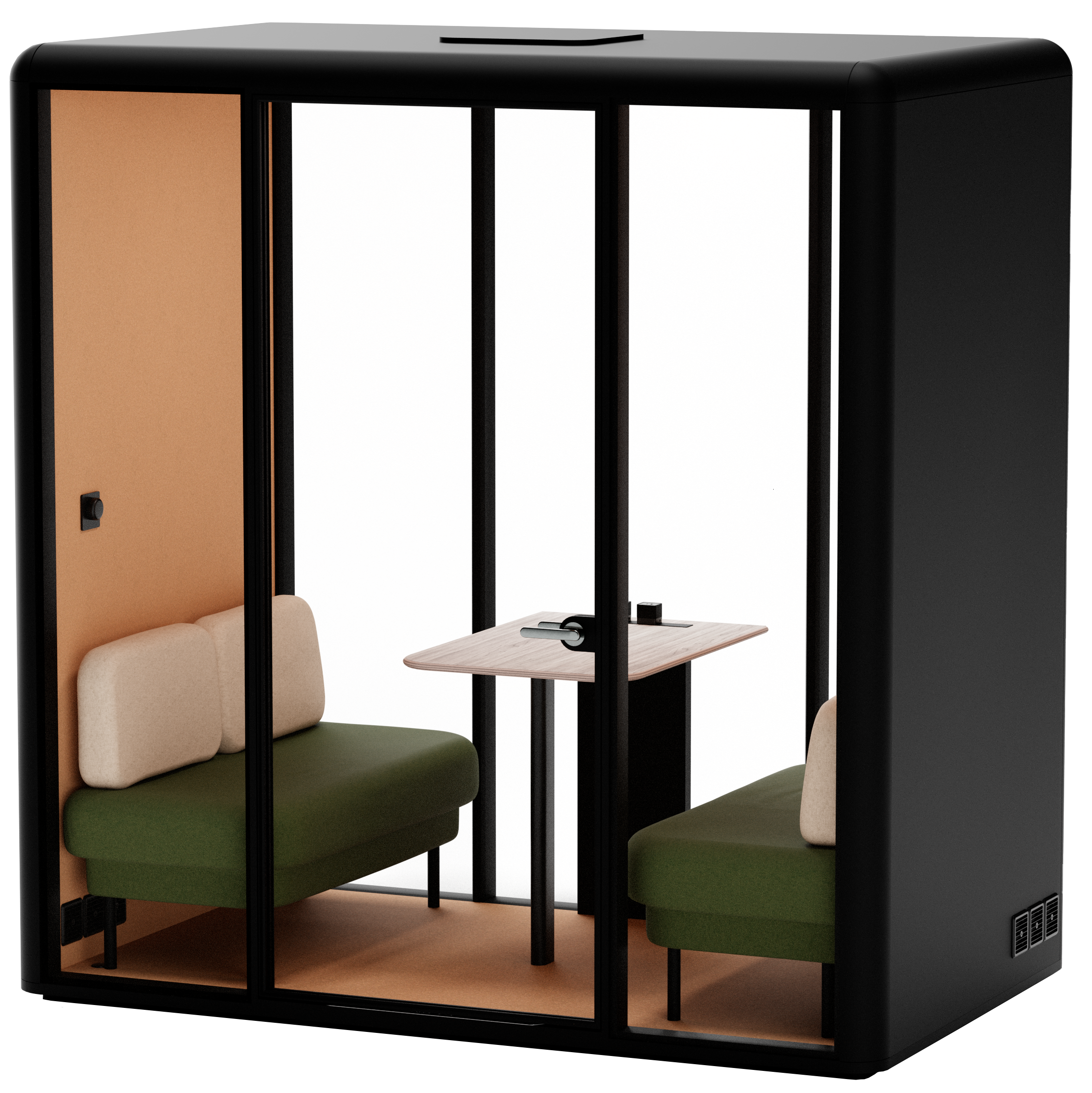CABINE ACOUSTIQUE ESSEN L ANTHRACITE VERT 01