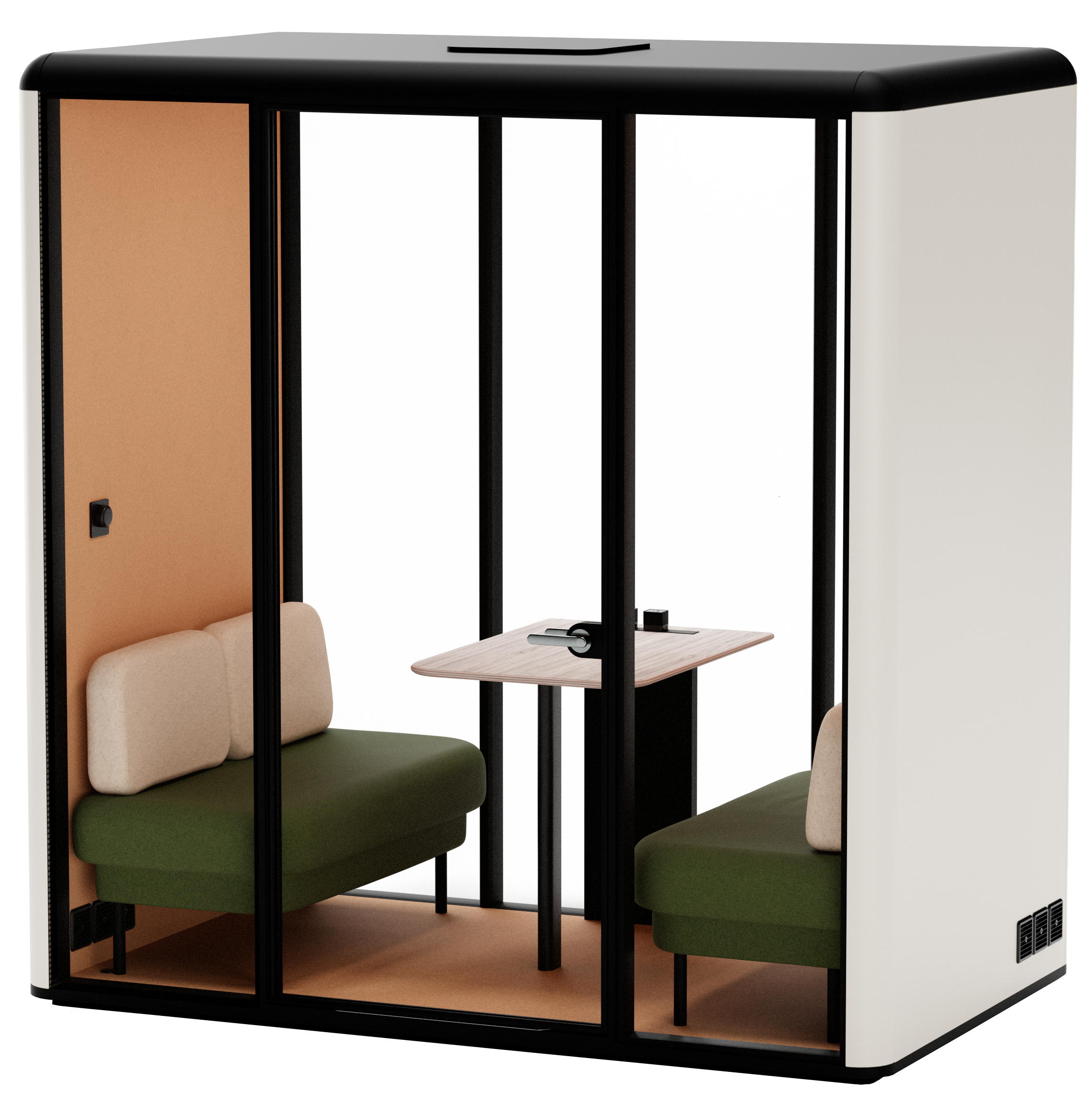 CABINE ACOUSTIQUE ESSEN L BLANC VERT 01