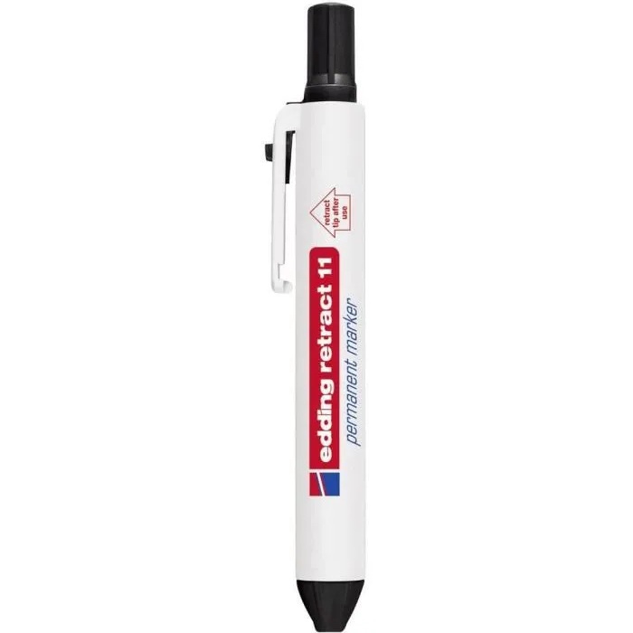 Marqueur permanent rétractable Edding e-11 noir