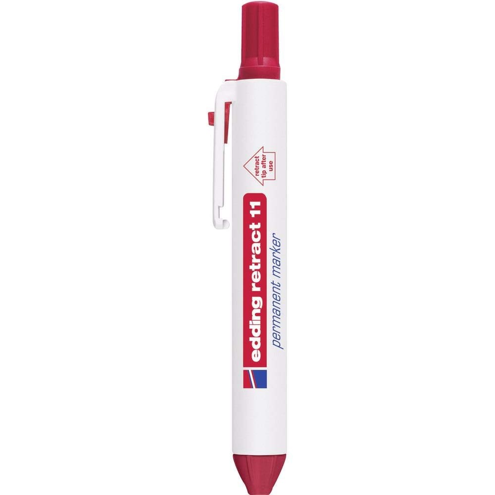 Marqueur permanent rétractable Edding e-11 rouge