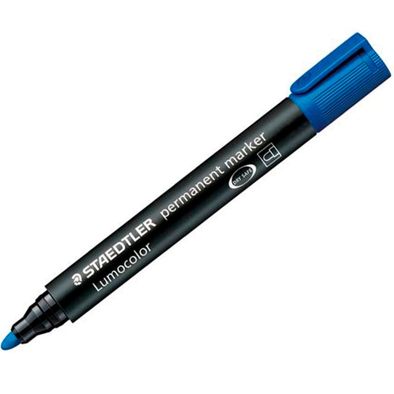 Marqueur permanent Staedtler Lumocolor Dry Safe bleu pointe ogive