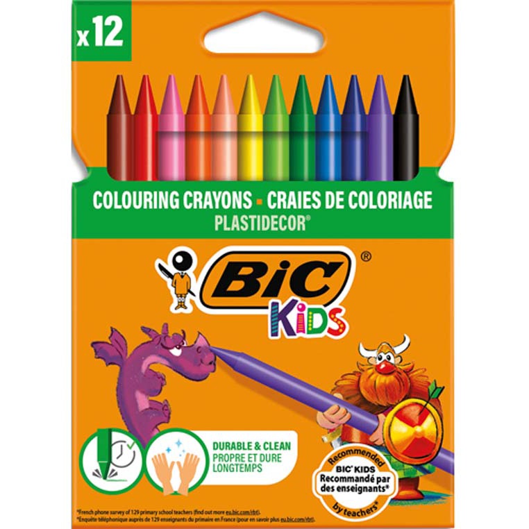 BIC KIDS CRAYONS DE CIRE PLASTIDECOR 39553