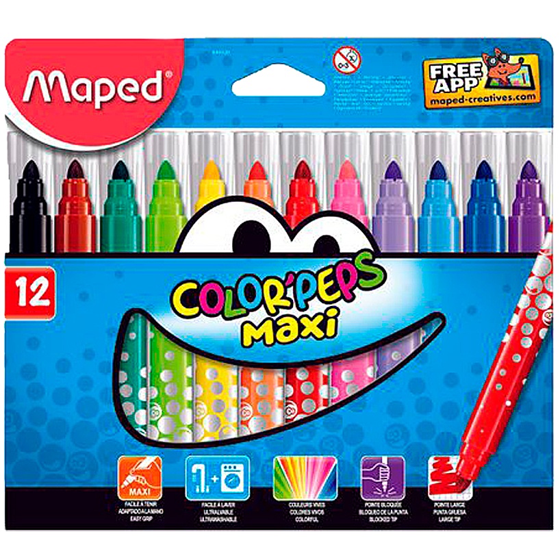 MAPED  FEUTRES DE COLORIAGE COLOR PEPS MAXI 37741