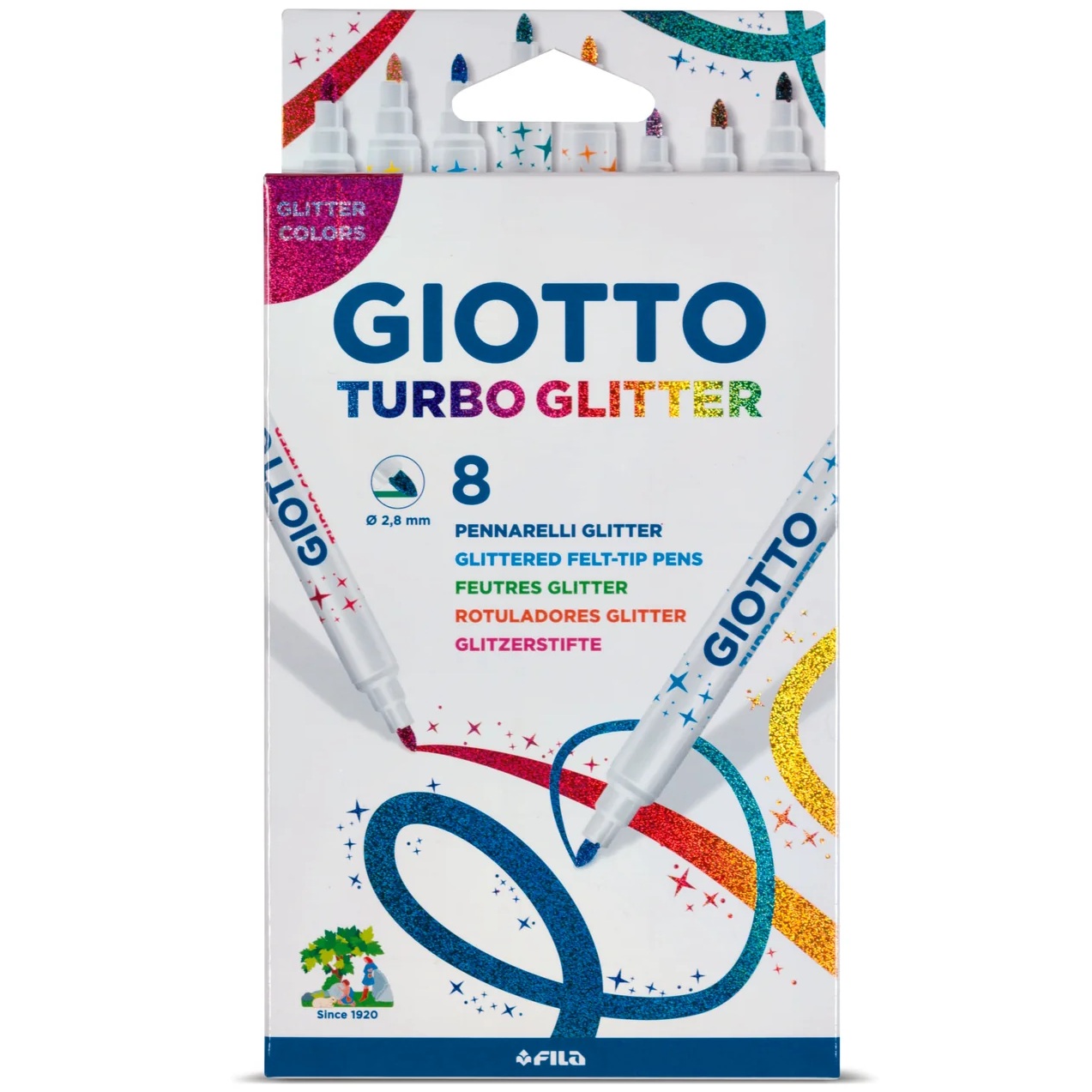 GIOTTO FEUTRES DE COLORIAGE TURBO GLITTER 10277