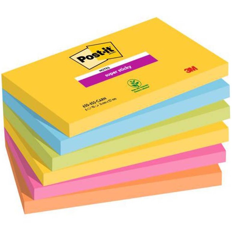 POST-IT NOTE REPOSITIONNABLE SUPER STICKY CARNIVAL 47218