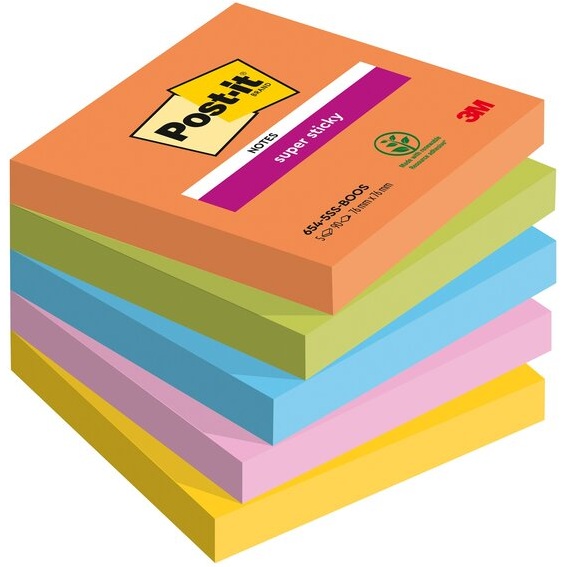 POST-IT NOTE REPOSITIONNABLE SUPER STICKY BOOST COLOUR 164621