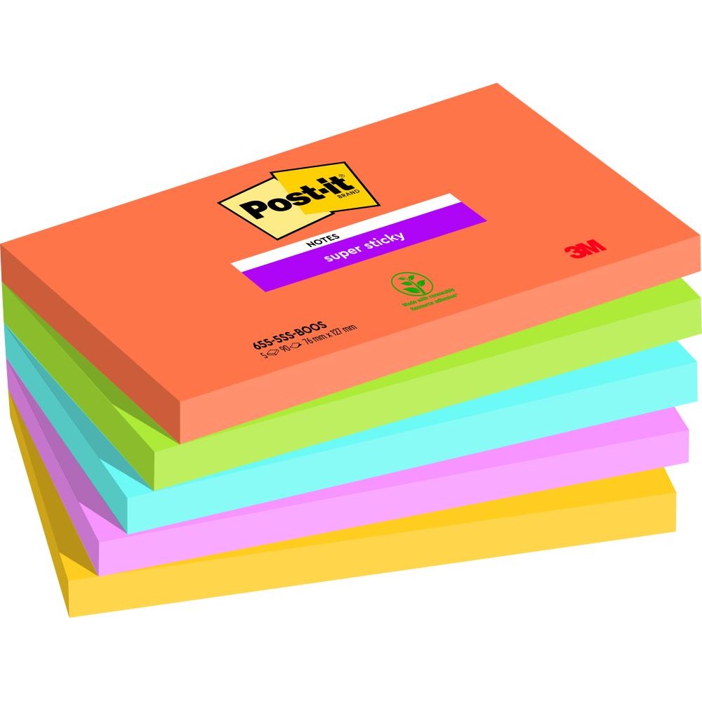 POST-IT NOTE REPOSITIONNABLE SUPER STICKY BOOST COLOUR 164622