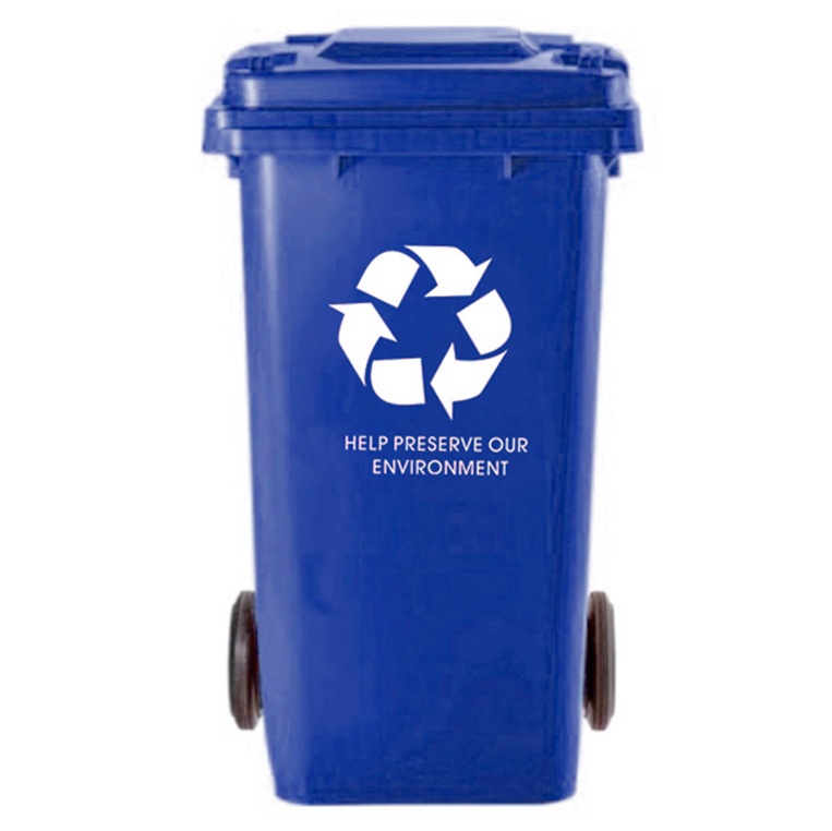 Conteneur papier et carton à roues Q-Connect bleu 100 L