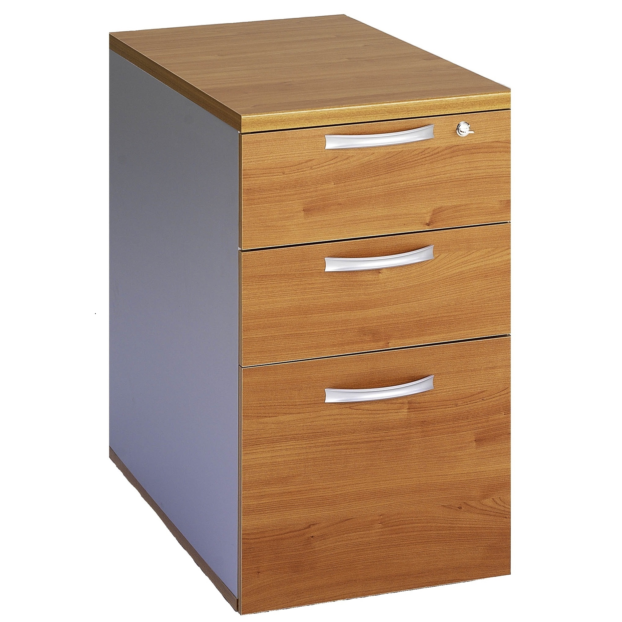 Caisson bout de plan compact GAUTIER OFFICE Basic merisier et gris