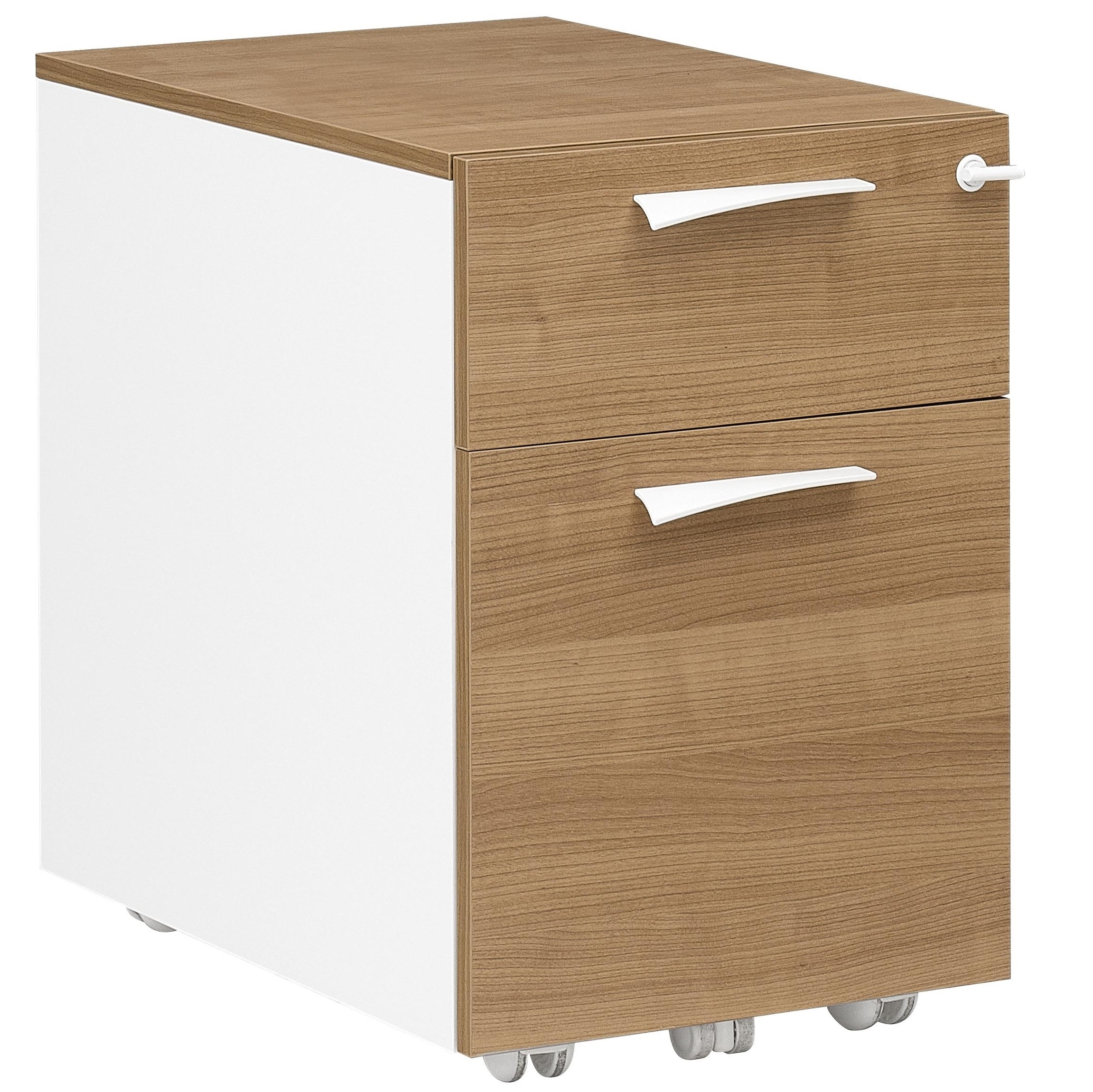 Caisson mobile GAUTIER OFFICE Xenon merisier et blanc
