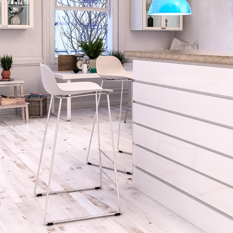 Tabouret haut MTI Nolan blanc vue 7