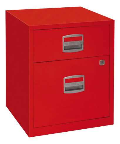 Caisson mobile métal MTI rouge 2 tiroirs