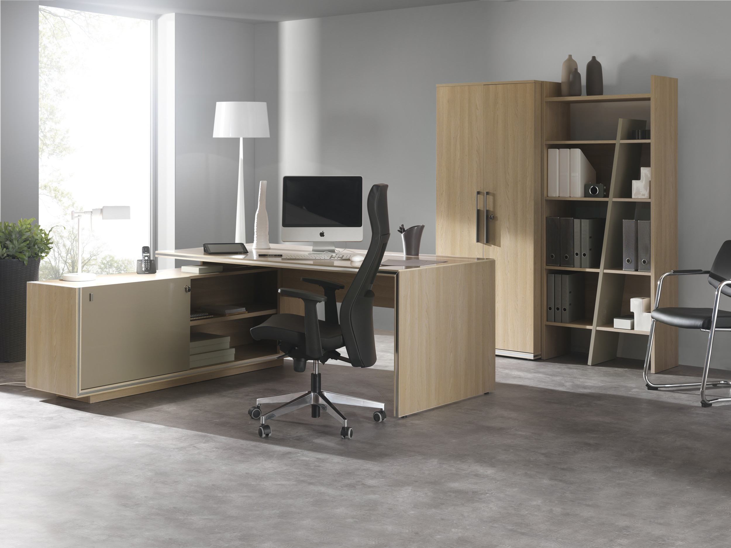 Caisson GAUTIER OFFICE Vermont chêne et taupe, vue densemble
