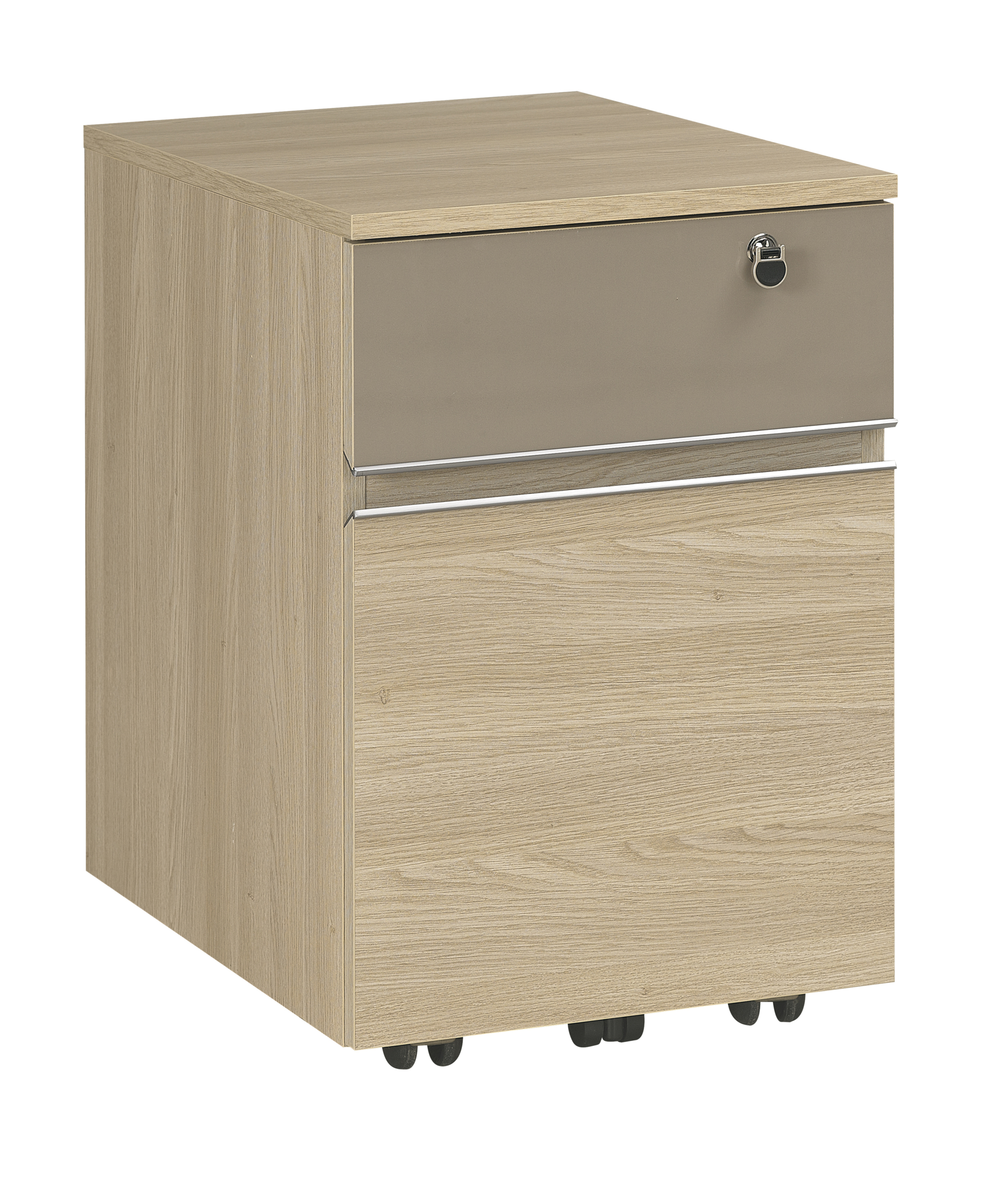 Caisson mobile 2 tiroirs GAUTIER OFFICE Vermont chêne et taupe
