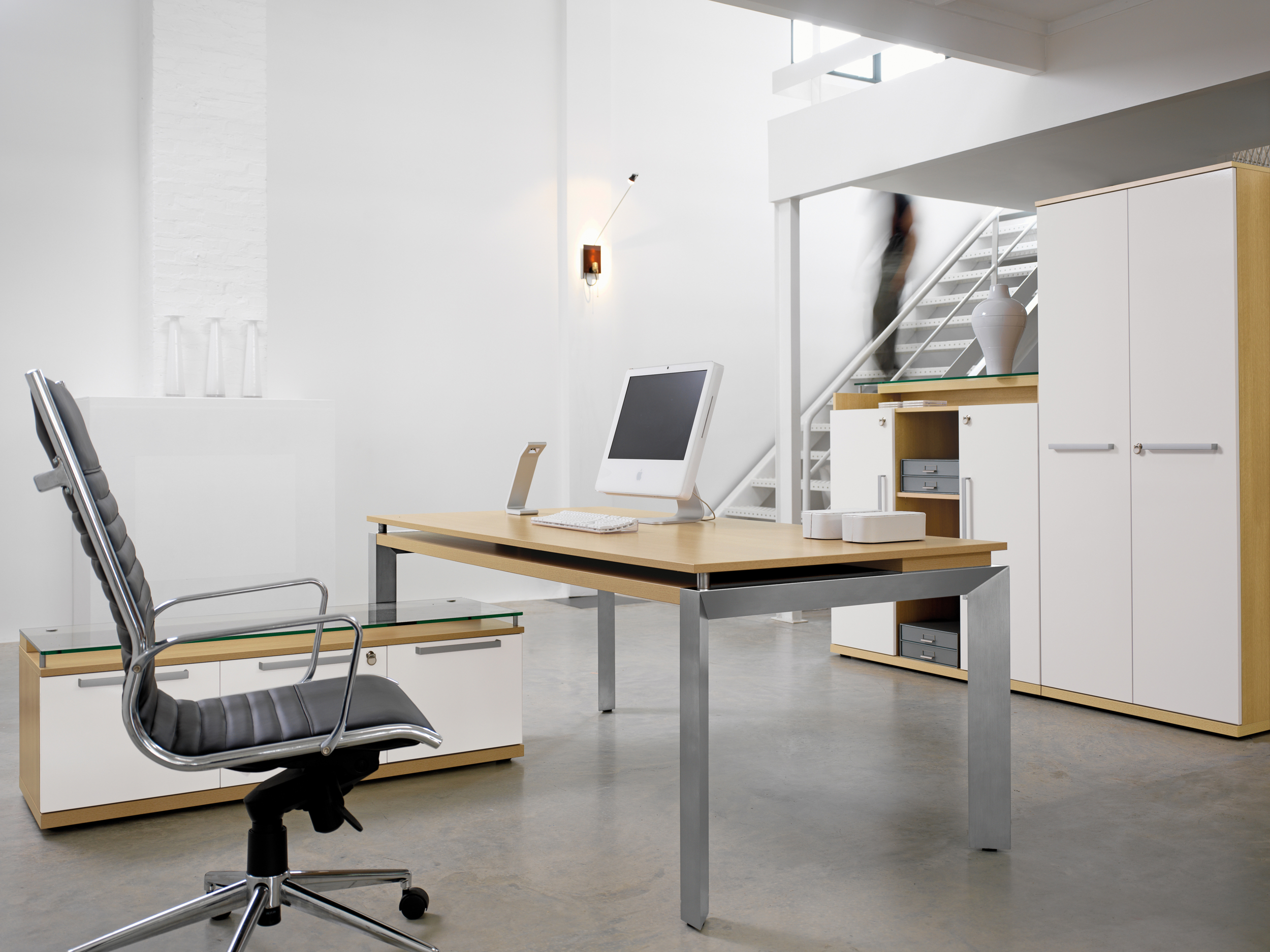 Caisson mobile GAUTIER OFFICE Sliver chêne et blanc vue 2