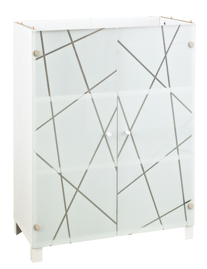 Rangement mi-hauteur vitré Sunday blanc 80 x 114 cm Gautier Office