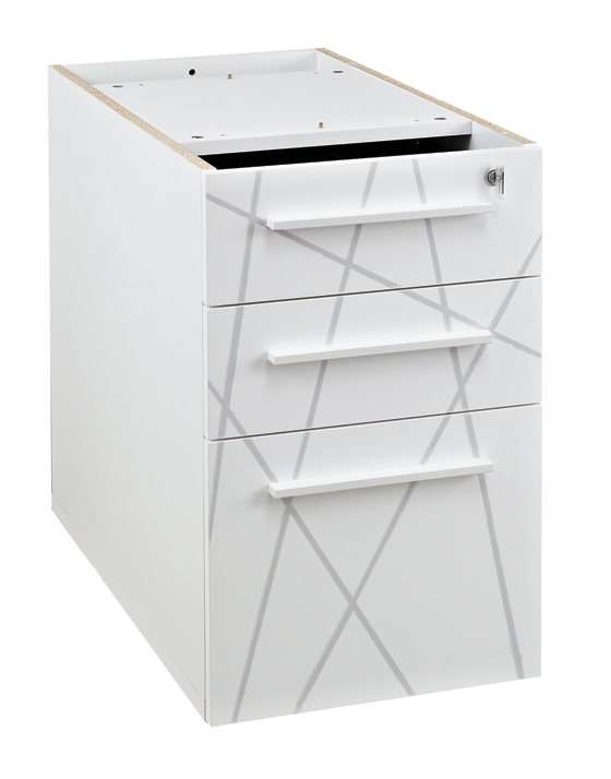 Caisson bout de bureau Sunday blanc graphic 42 x 80 cm 3 tiroirs Gautier Office